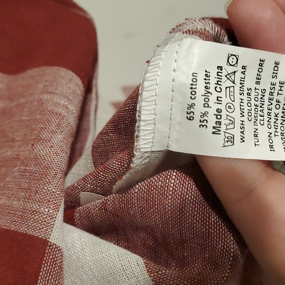ZanZea women's XXXL (3X) red & white plaid button down collared shirt - Picture 6 of 6